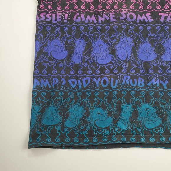 Vintage 90's Disney Aladdin Genie All Over Print Promo Shirt Single Stitch - Picture 4 of 7